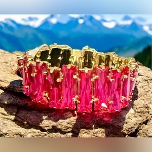 Pink Panache Elegant Pink and Gold Bracelet